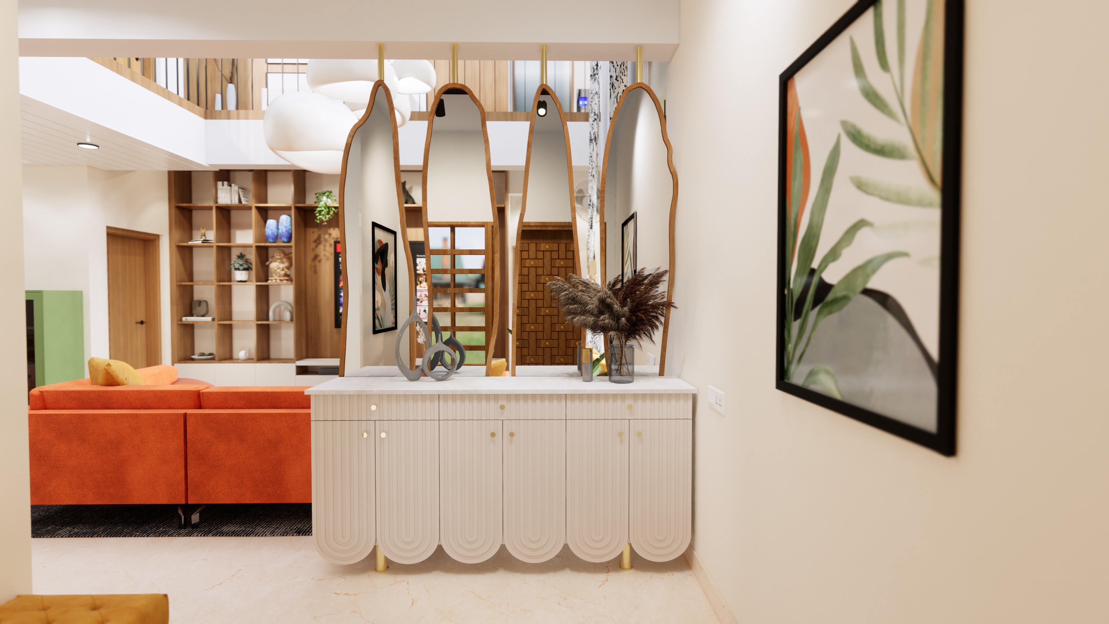 Completed turnkey project showing fully furnished modern Indian home ready for move-in