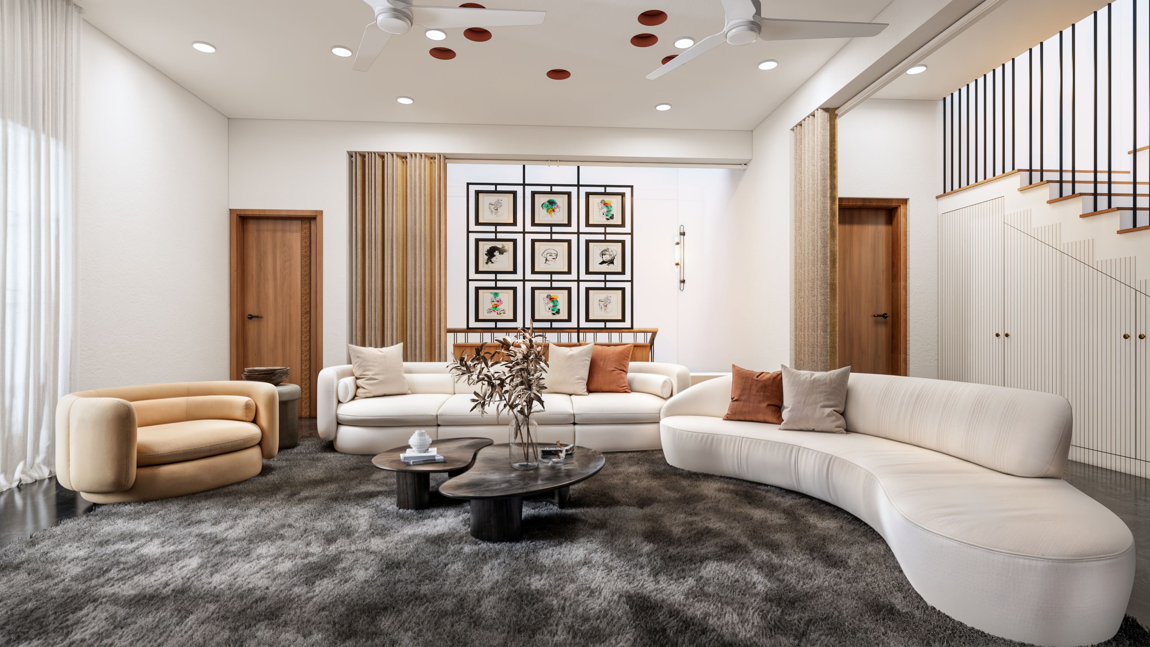 Living room with traditional textiles
