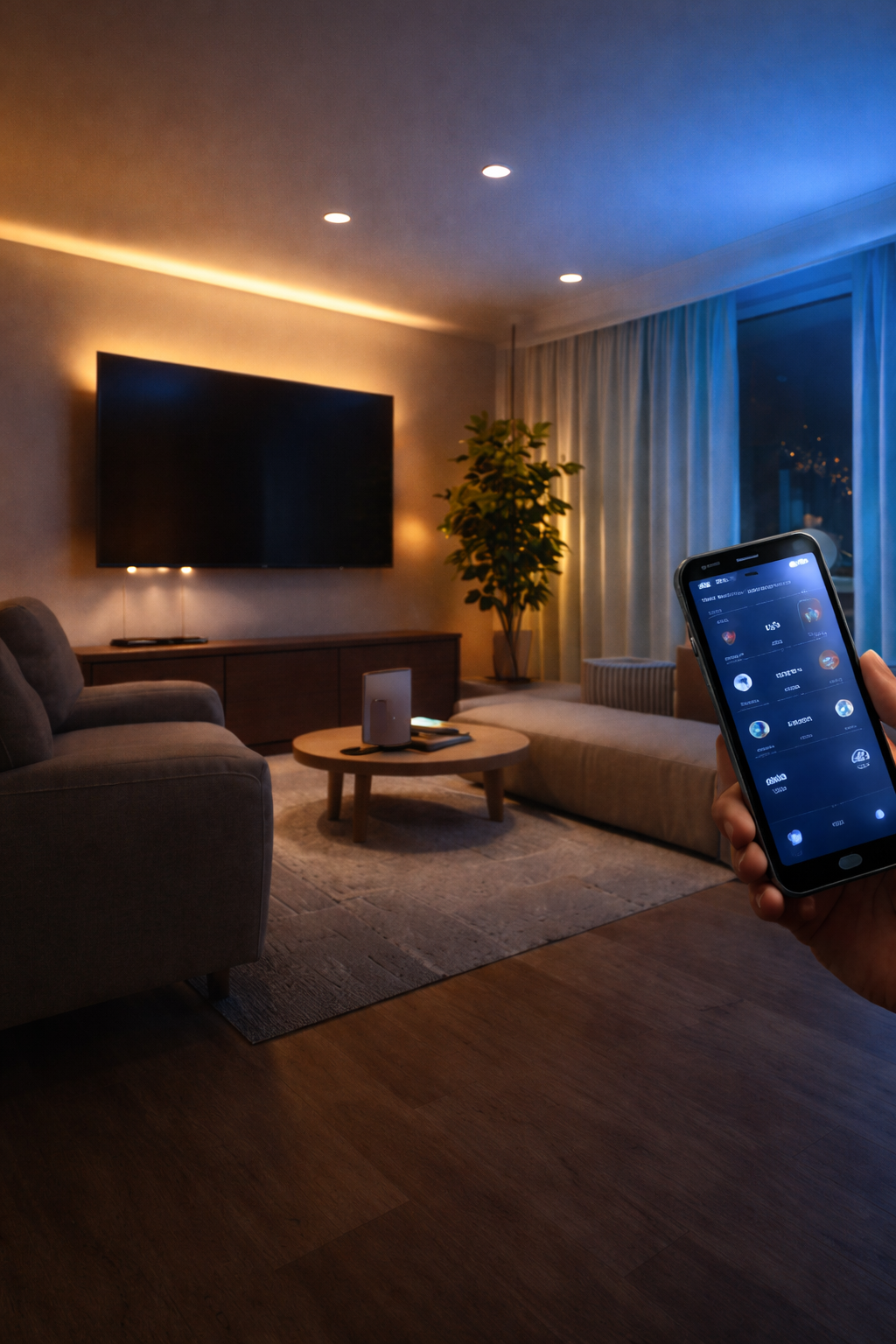 Smart home control panel and automated lighting